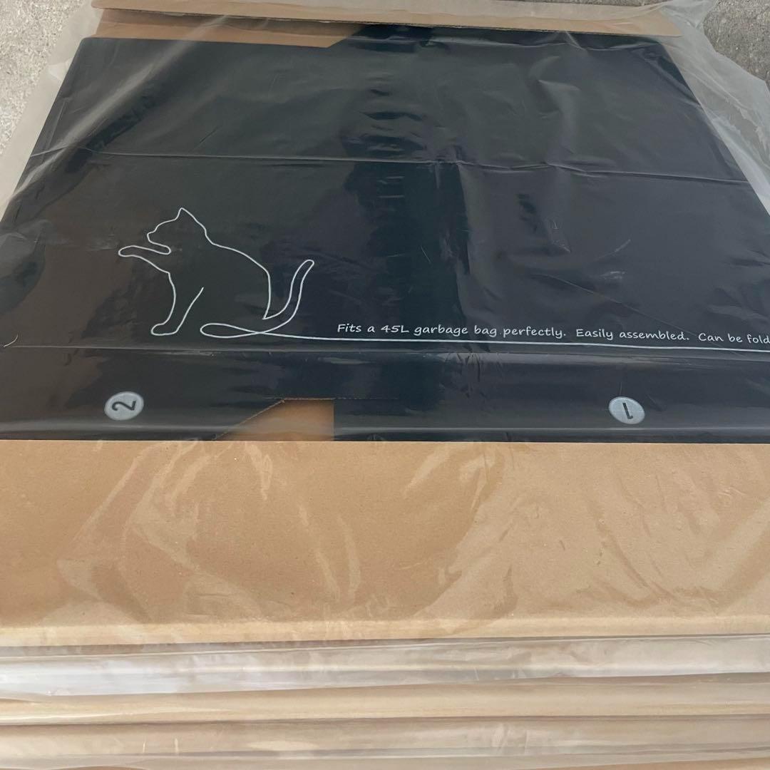 6個 45915 物が置ける ダンボールゴミ箱 45L クロネコ