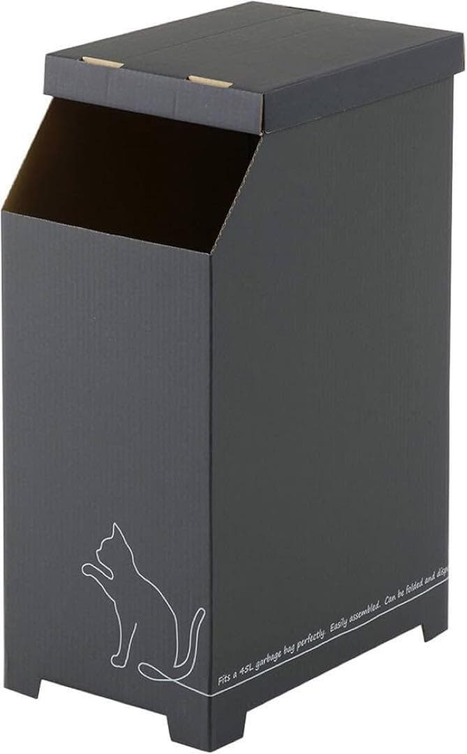 6個 45915 物が置ける ダンボールゴミ箱 45L クロネコ