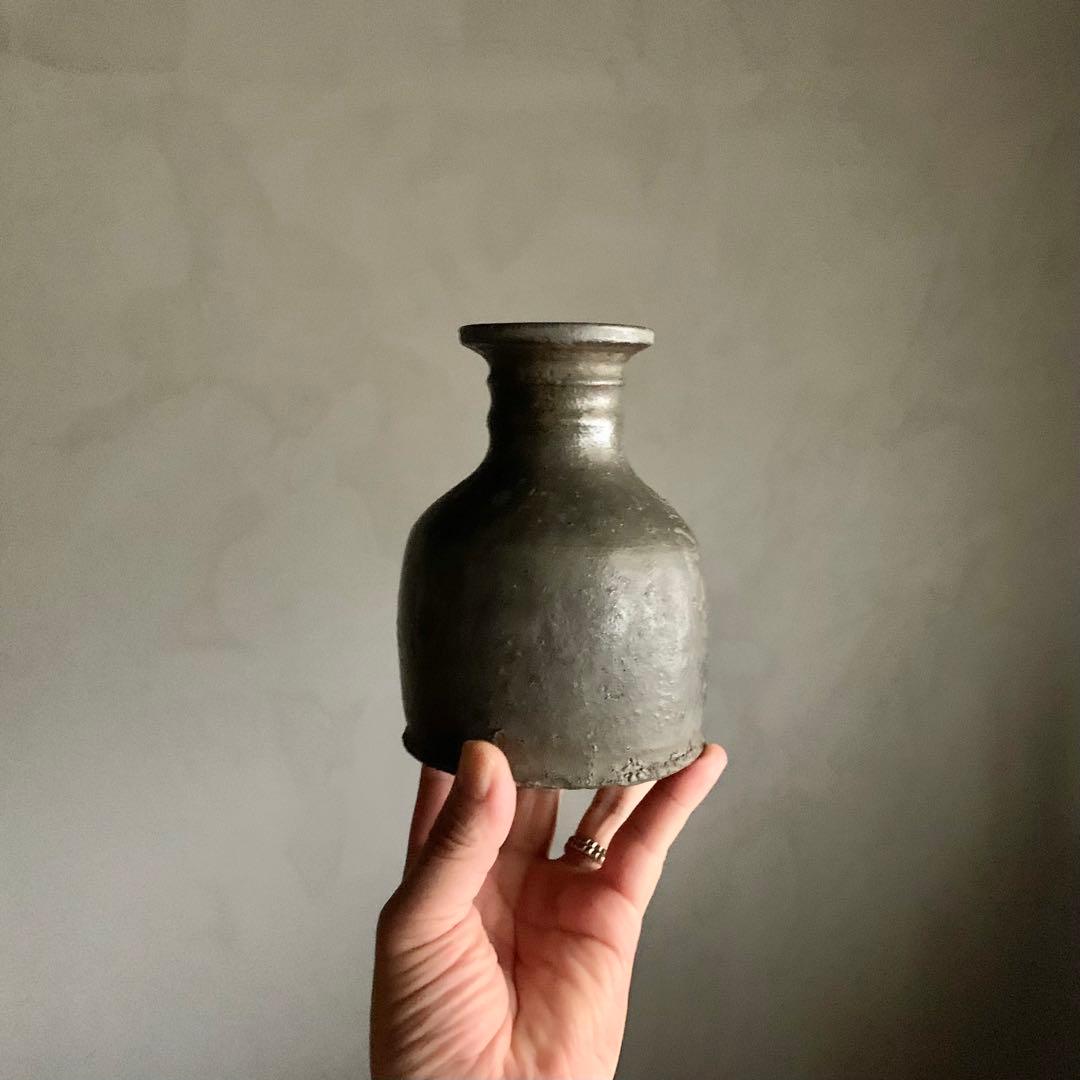 能野焼 薩摩苗代川焼 仏花器 古美術 古道具 アンティーク 花入 徳利 古薩摩