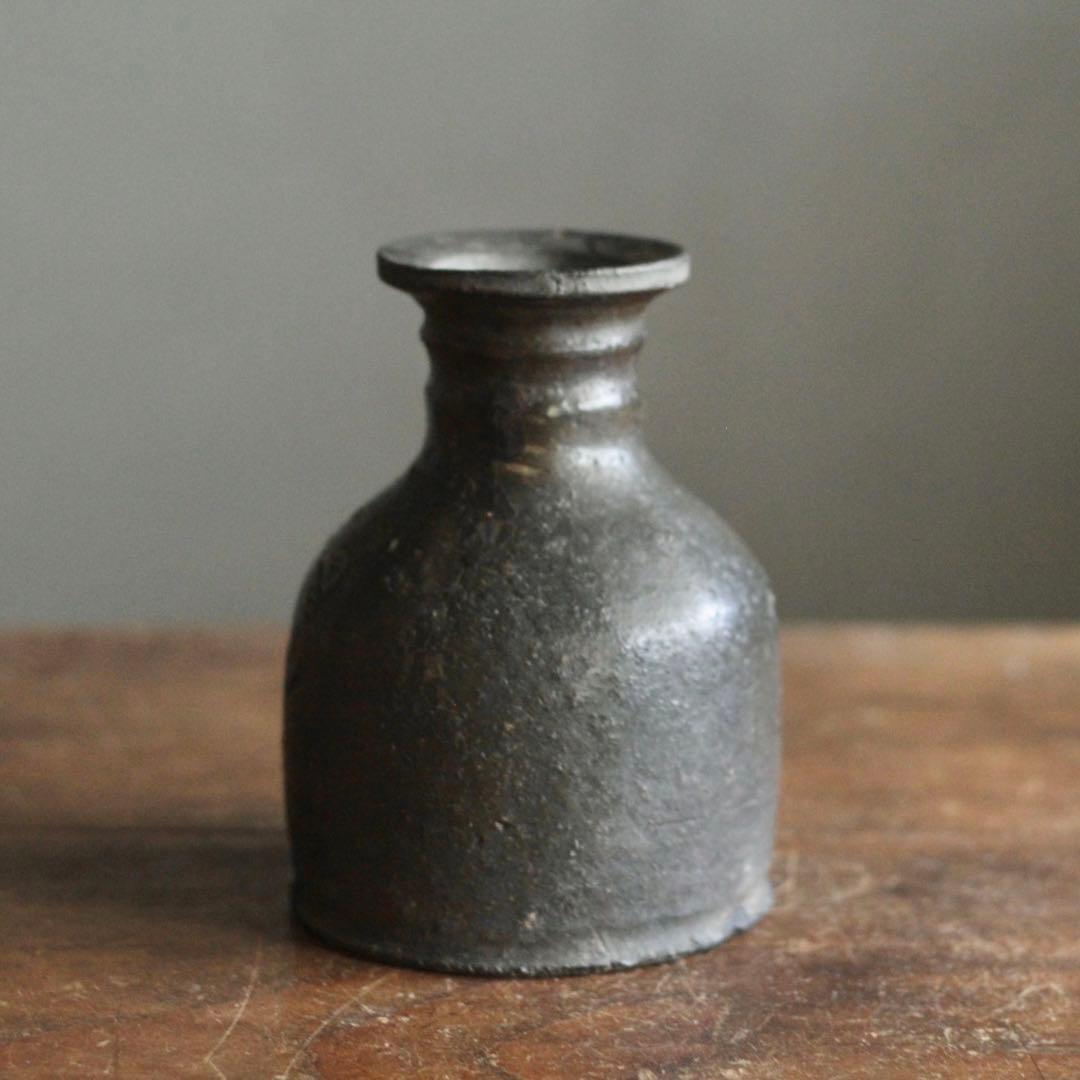 能野焼 薩摩苗代川焼 仏花器 古美術 古道具 アンティーク 花入 徳利 古薩摩