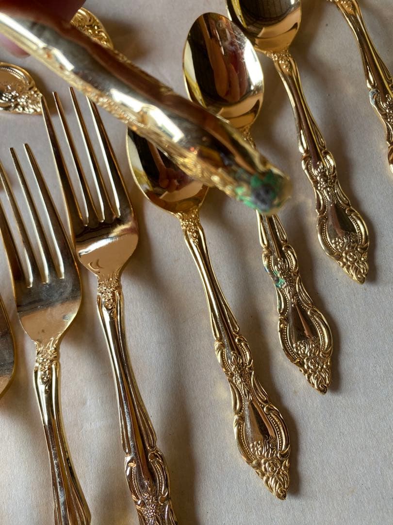 金メッキ　カトラリーセット　ゴールド