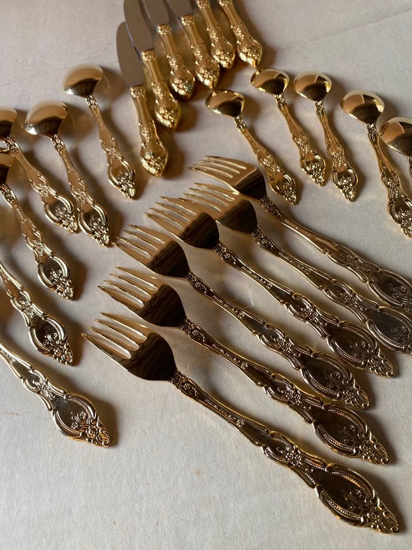 金メッキ　カトラリーセット　ゴールド