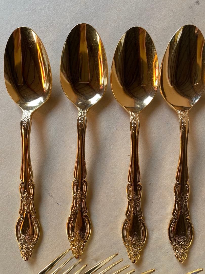 金メッキ　カトラリーセット　ゴールド