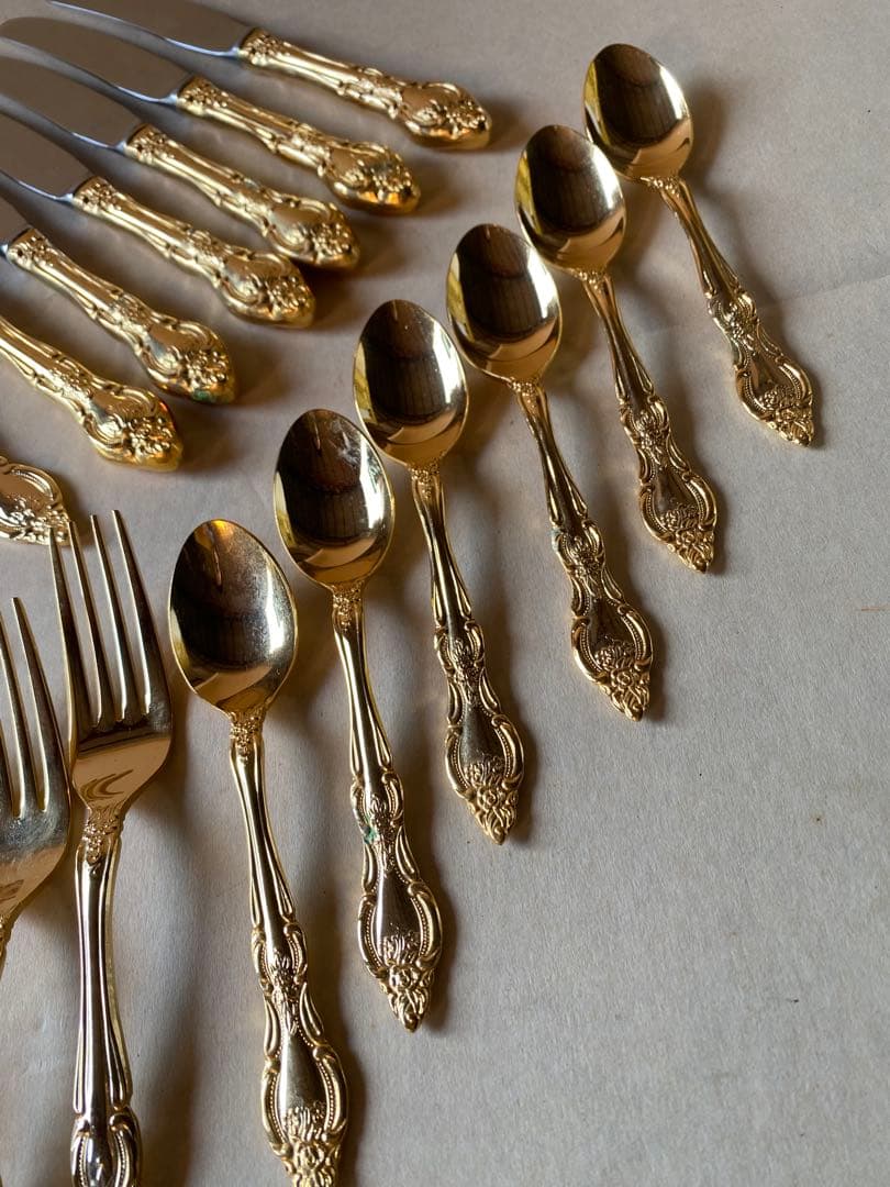 金メッキ　カトラリーセット　ゴールド