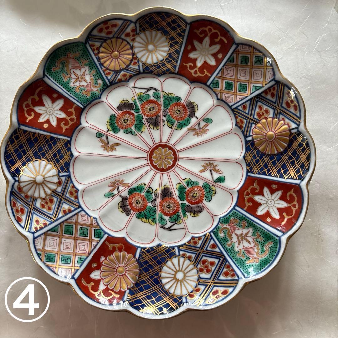 大聖寺伊万里 古伊万里 奇玉宝鼎之珍　18cm 4枚セット