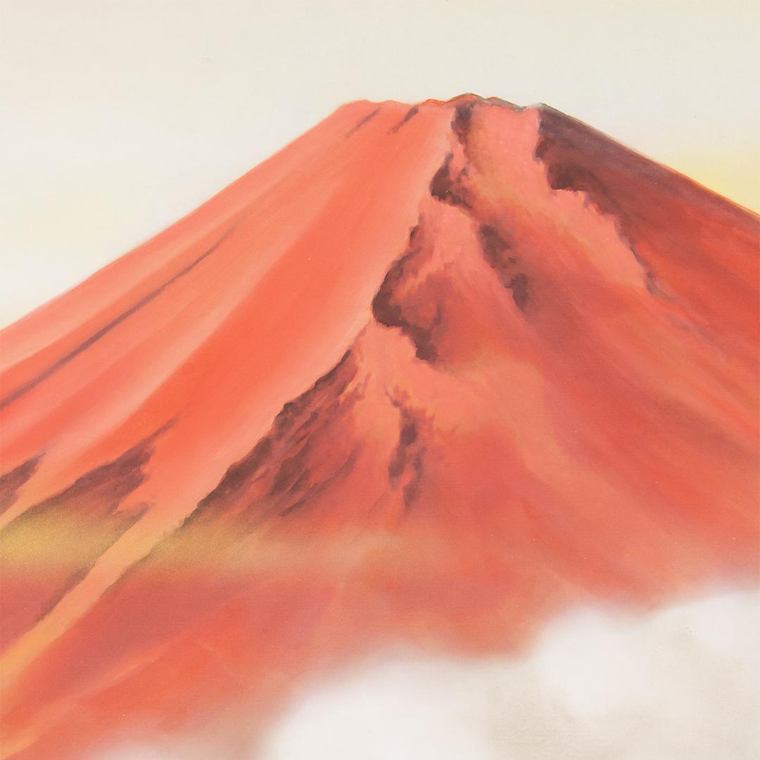 掛軸 日本画 金城亨「赤富士」共箱 開運 縁起物