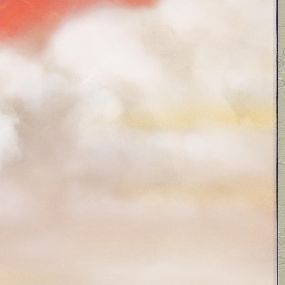 掛軸 日本画 金城亨「赤富士」共箱 開運 縁起物