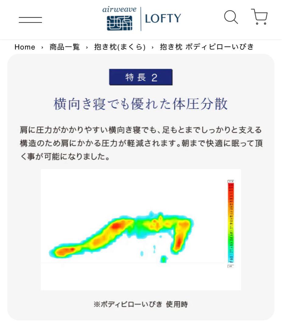 エアウィーヴ 抱き枕 ボディピロー いびき