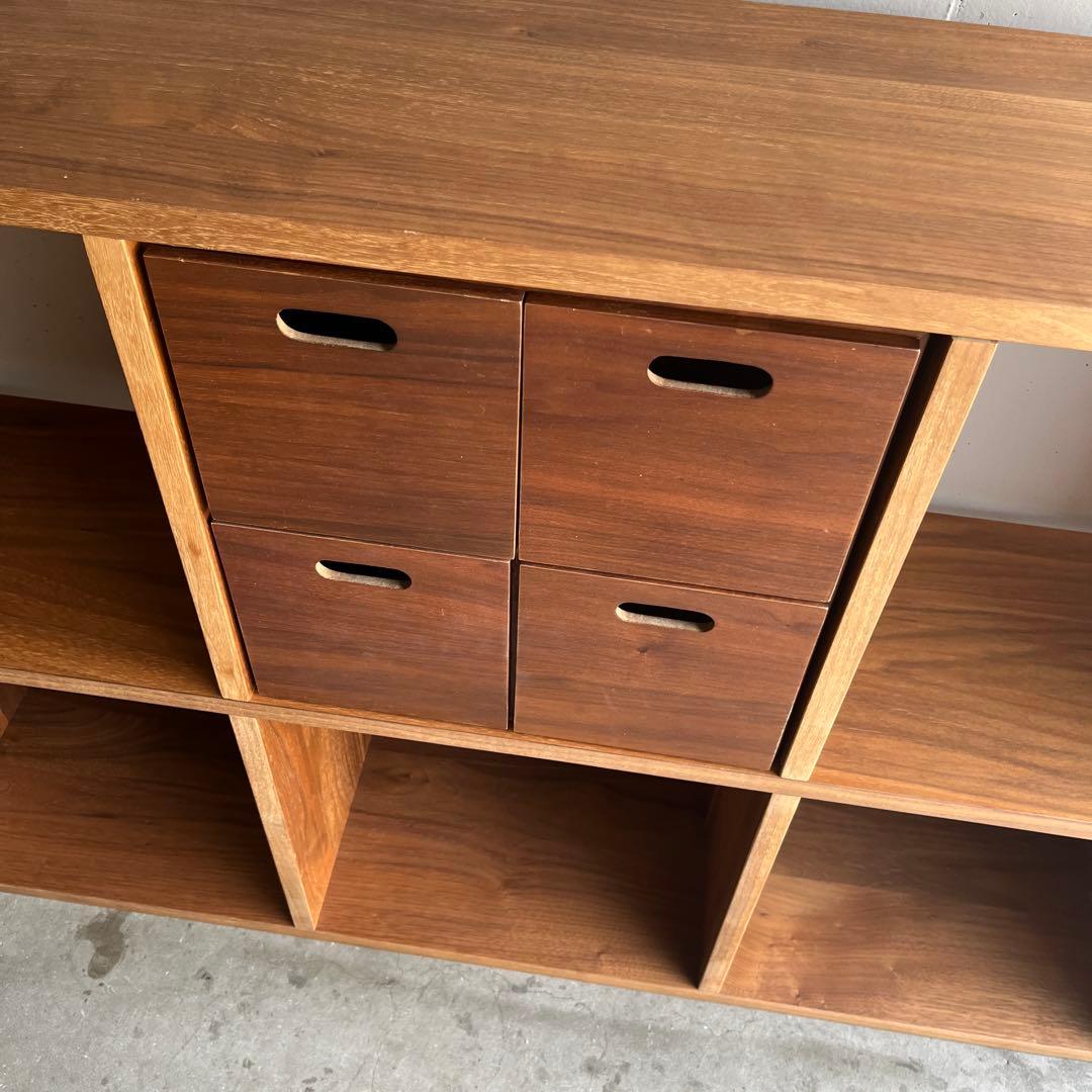 peru★無印スタッキングシェルフ３段×２列・ウォールナット材・チェスト付