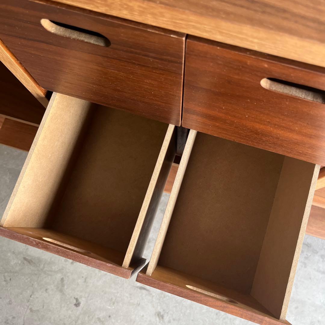 peru★無印スタッキングシェルフ３段×２列・ウォールナット材・チェスト付