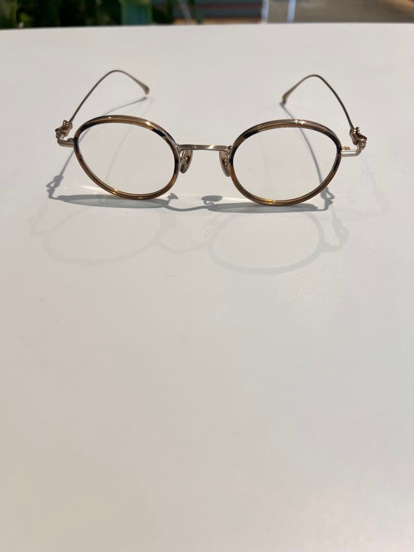 金子眼鏡 丸メガネ ゴールド×ブラウン 未使用品 日本製 現品のみ