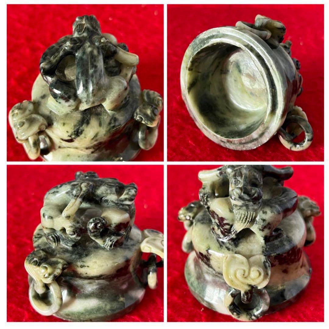 清时代 古美術　香炉　天然翡翠 置物　彫刻y209