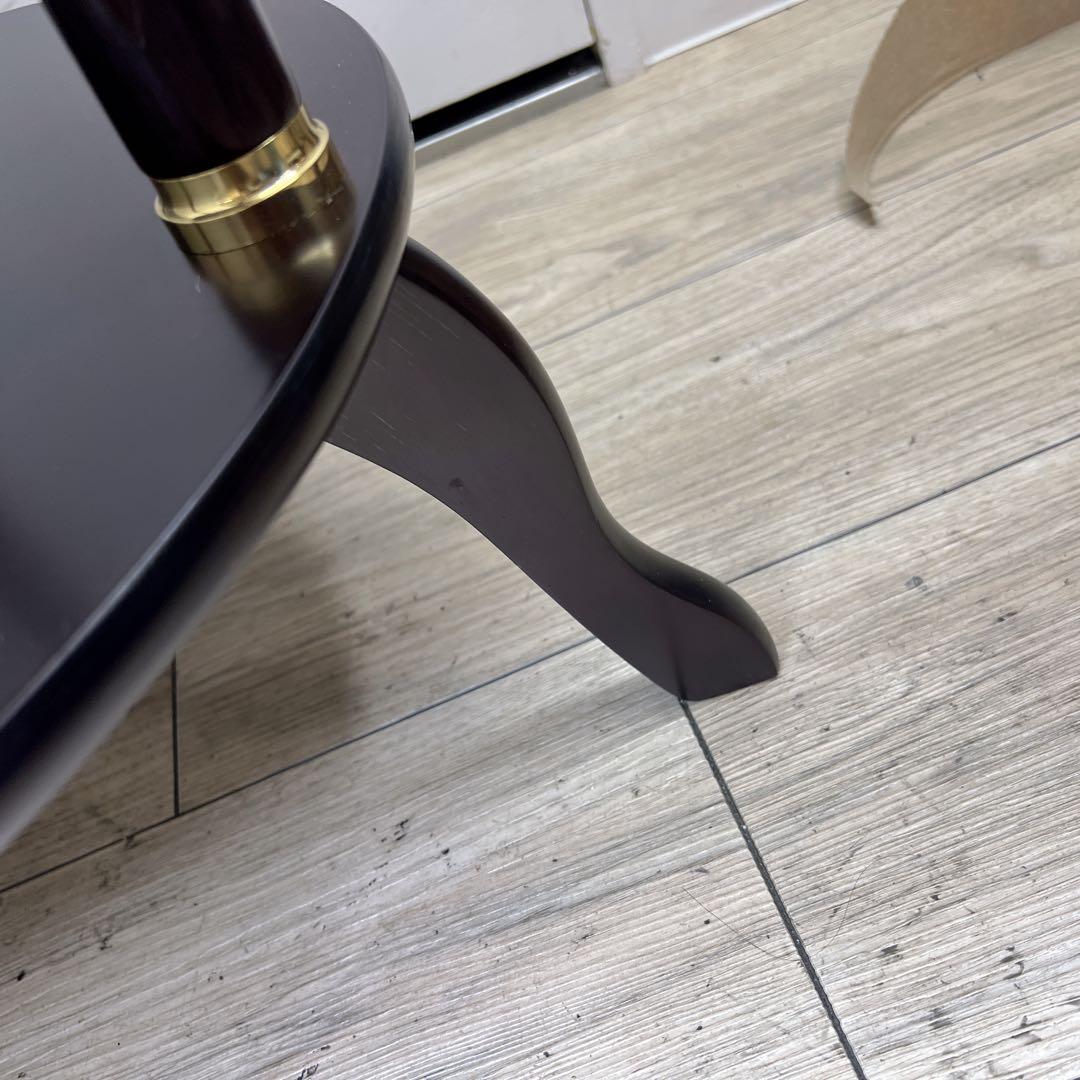 【新品】高級　アンティーク　大理石　サイドテーブル　円柱　天然木　クラシック調