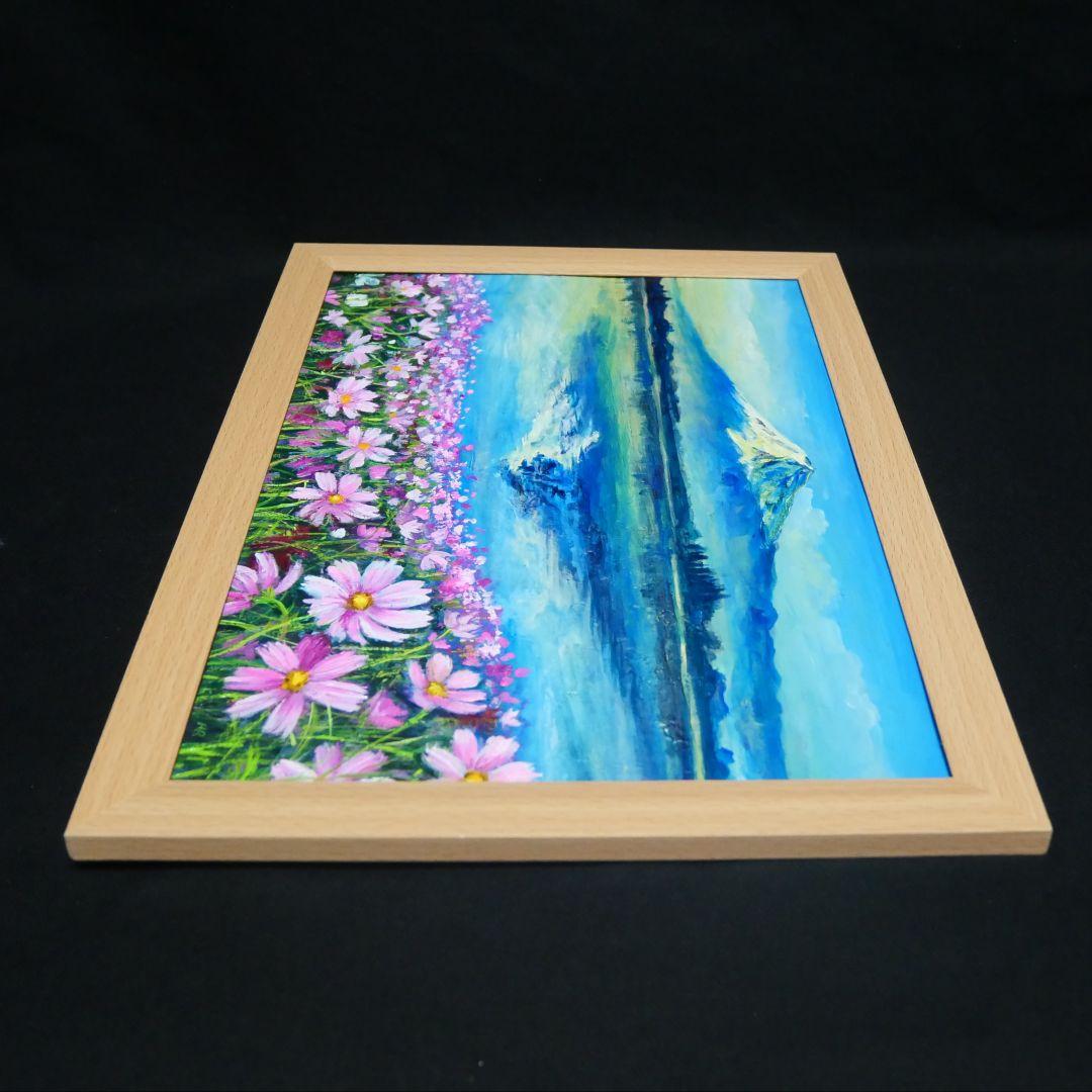 【湖畔の朝の詩】油絵 油彩 油彩画 絵 絵画 絵