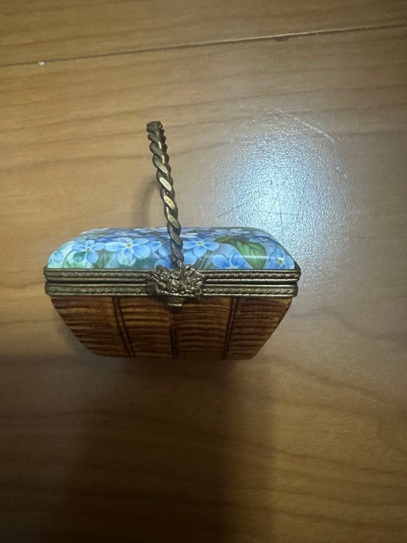 リモージュ アンティーク　ビンテージ　ハート　香水入れ　フラワーバスケット