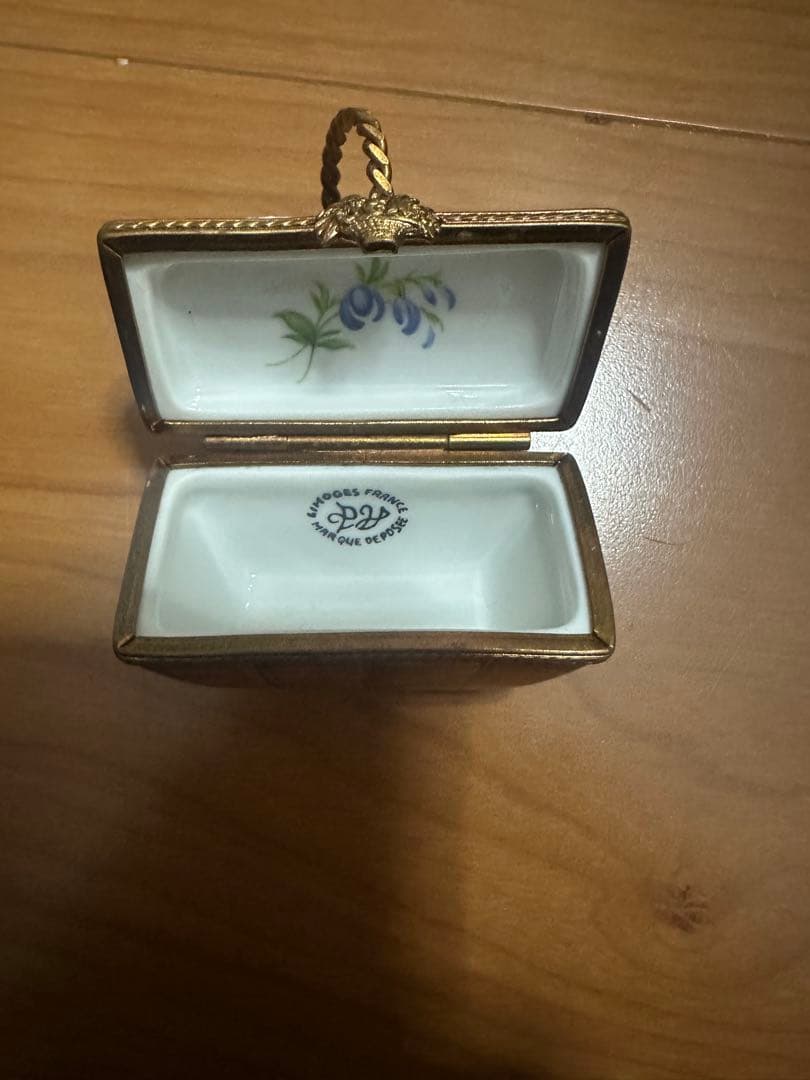 リモージュ アンティーク　ビンテージ　ハート　香水入れ　フラワーバスケット