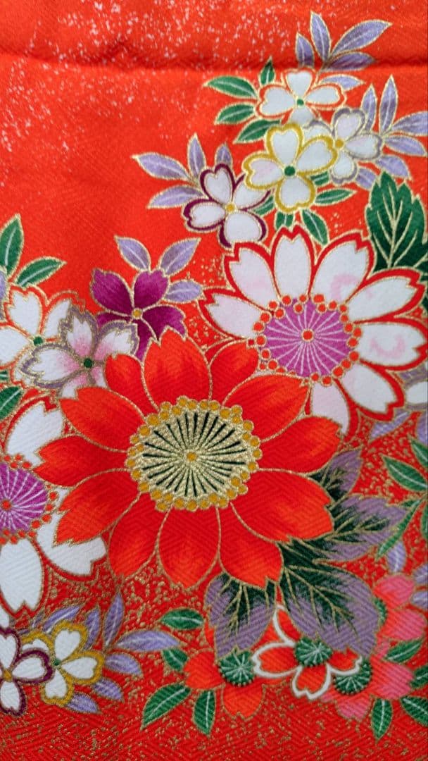 RK546子供着物重ね襟付き　綺麗美品着丈131センチ裄丈47センチ7歳前後用