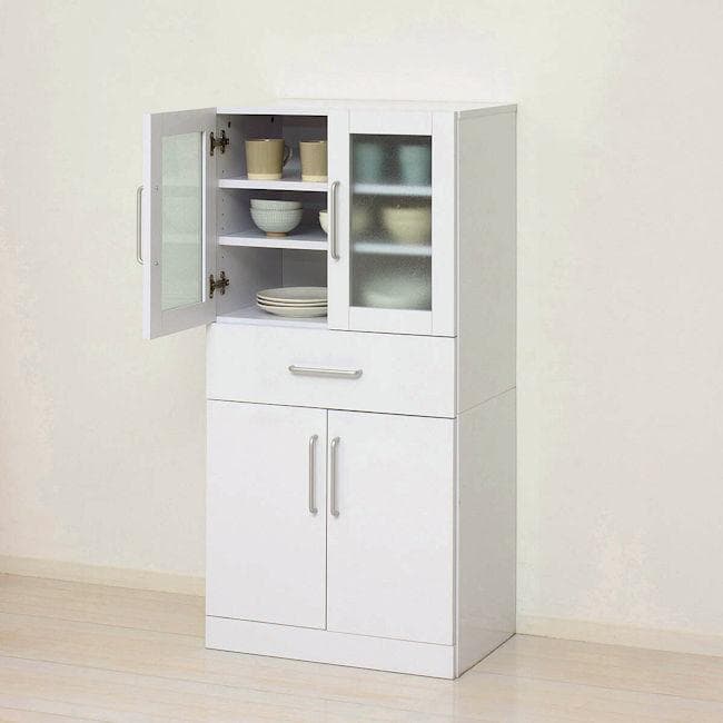 鏡面メラミン仕様 食器棚 幅60cm 高さ120cm カップボード（761）