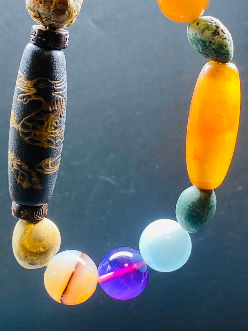 老鉱瑪瑙天珠　老天珠　龍王神天珠　玉化老天珠　天珠　老天珠