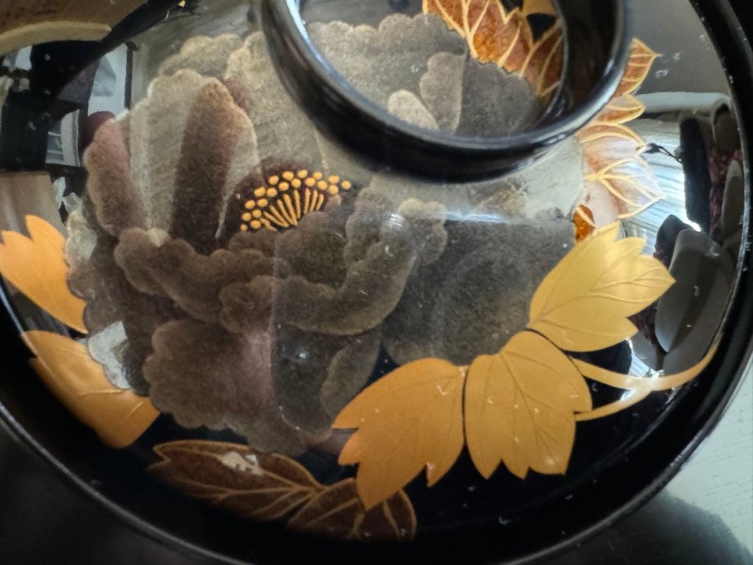 A*I様 輪島塗（重要無形文化財）高級汁椀　蒔絵牡丹　塩安作　五客セット