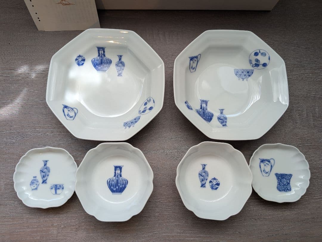 未使用 有田焼 深川製磁 ブルーチャイナ 6点