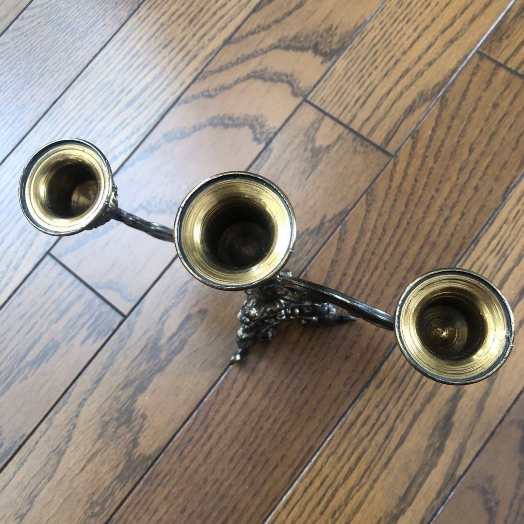 【2セット】真鍮キャンドルスタンド、キャンドルホルダー　アンティーク