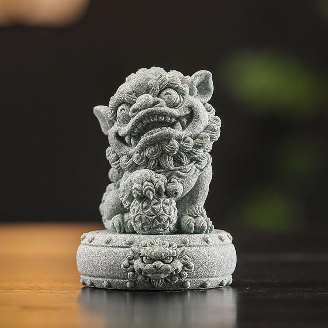 獅子の像のペア インテリア置物 2個