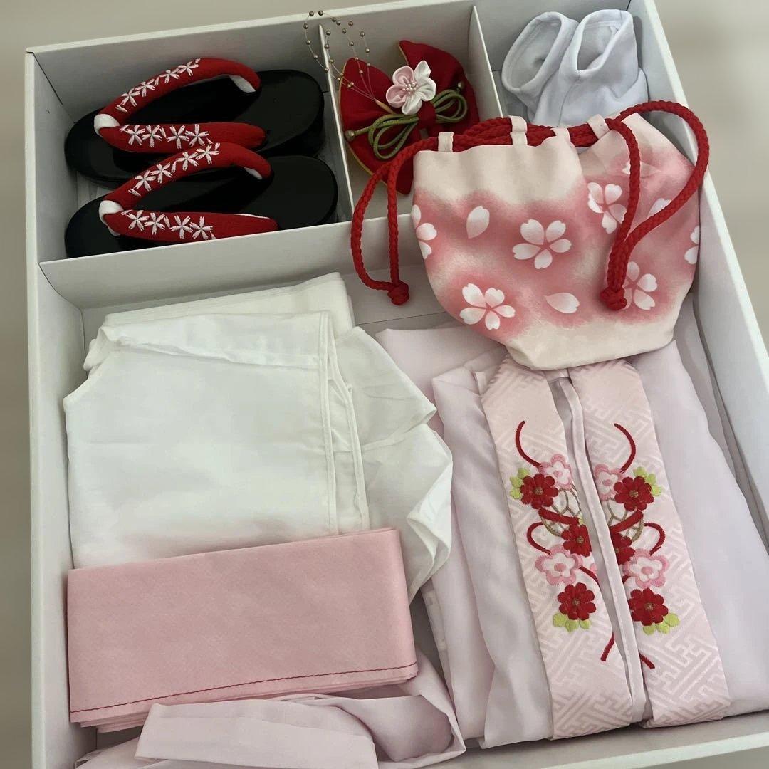 七五三用 3歳 花柄着物一式セット