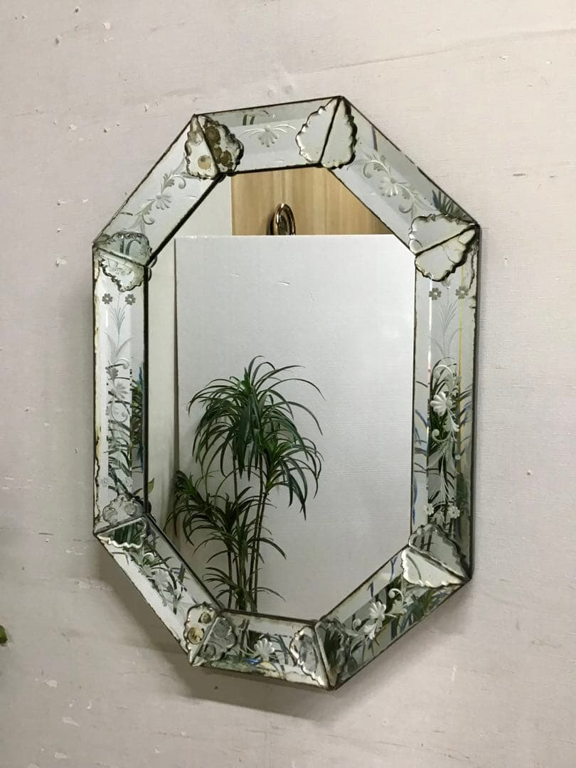 管344☆イタリア製☆アンティーク☆ベネチアンミラー