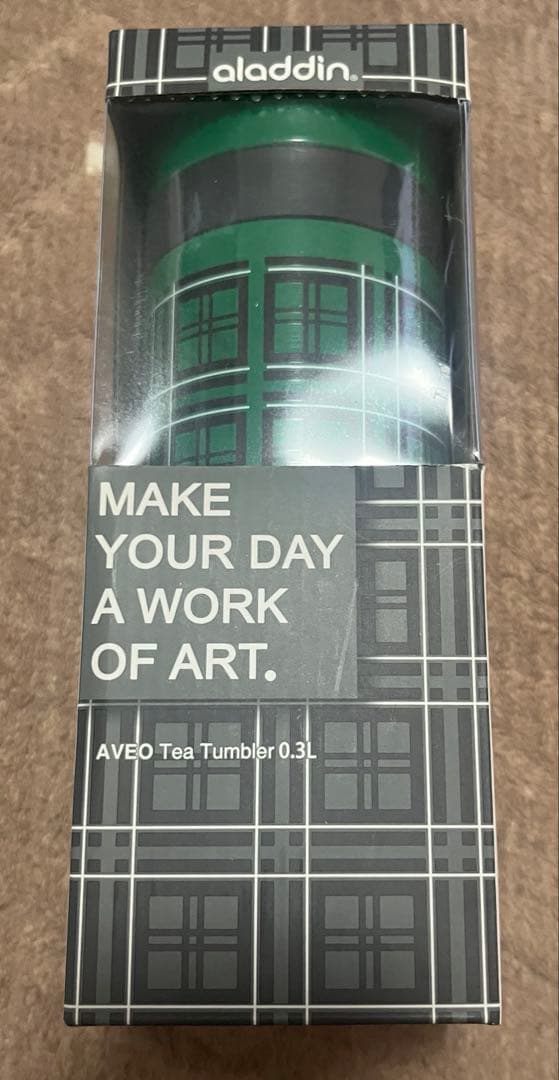 aladdin グリーンチェック 水筒 ステンレス