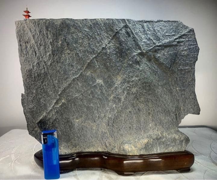 2424 若桜三倉石 硯屏石 ウブ  横33×高26(cm) 7.26kg