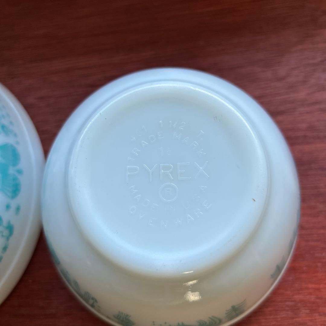 オールド　パイレックス　バタープリント　ミキシング　ボウル　セット　ヴィンテージ