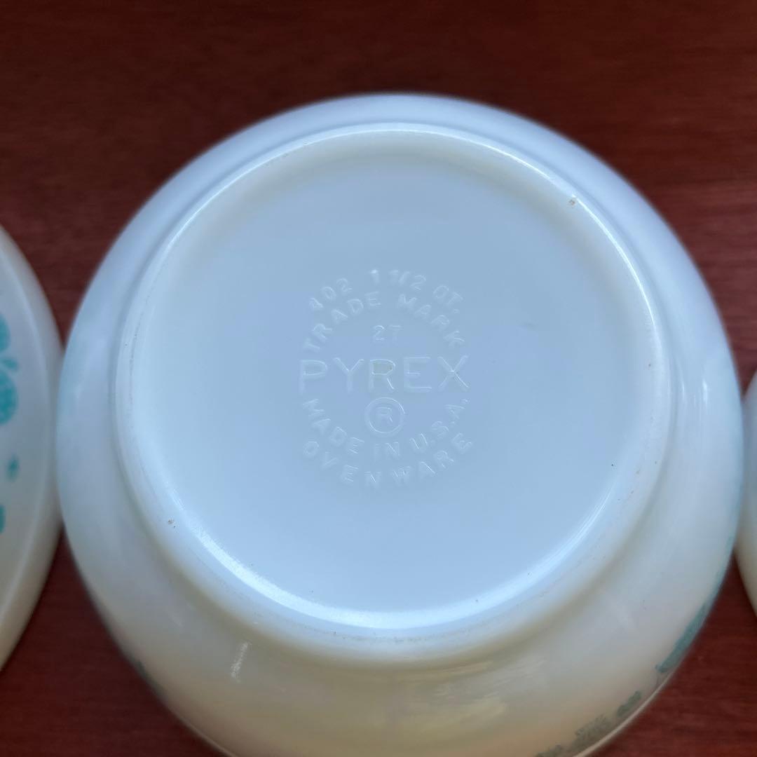 オールド　パイレックス　バタープリント　ミキシング　ボウル　セット　ヴィンテージ