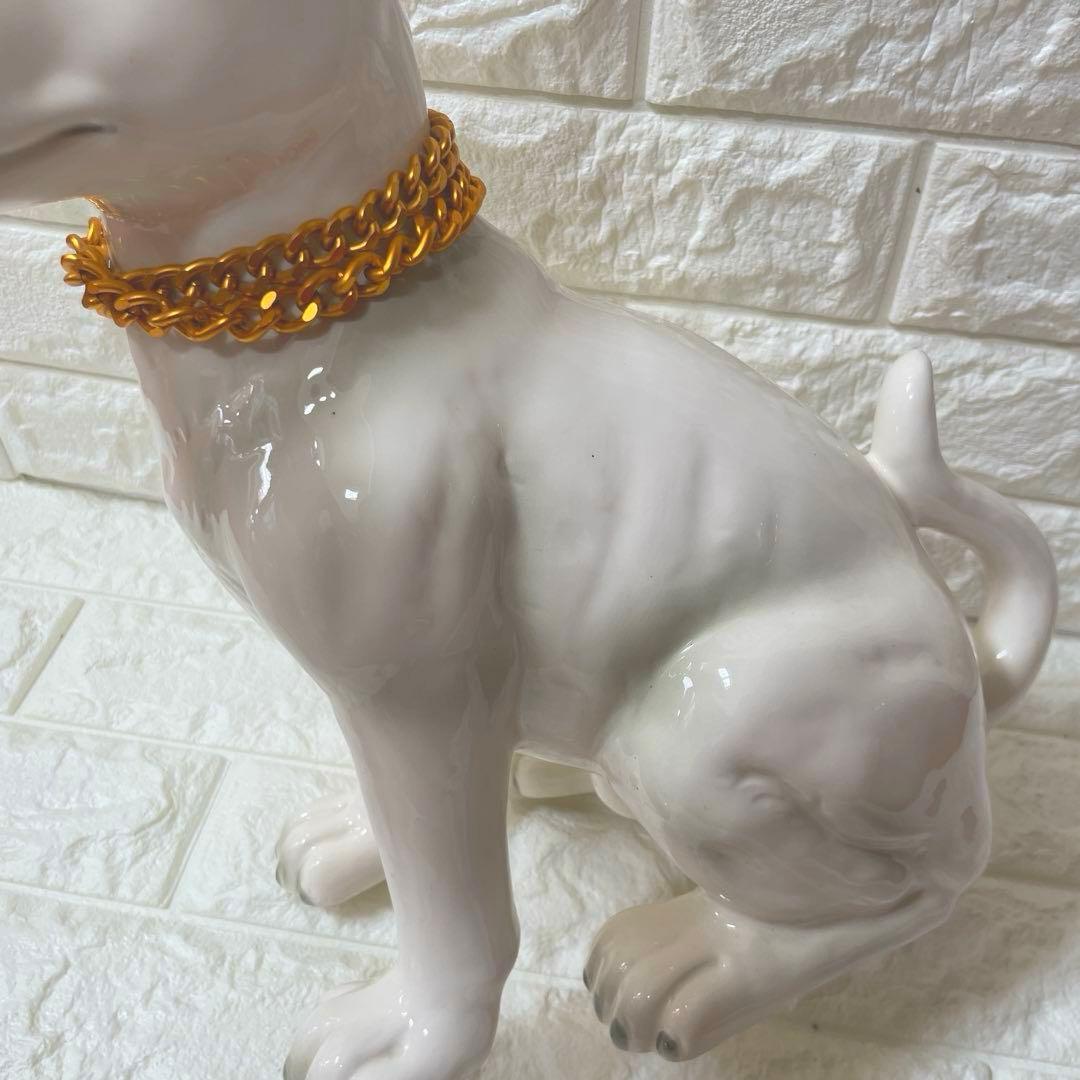 ブルテリア 犬 オブジェ 置物 加藤工芸 玄関 犬置物 陶器