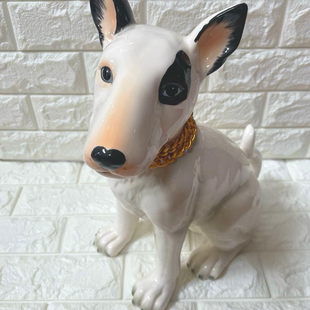 ブルテリア 犬 オブジェ 置物 加藤工芸 玄関 犬置物 陶器
