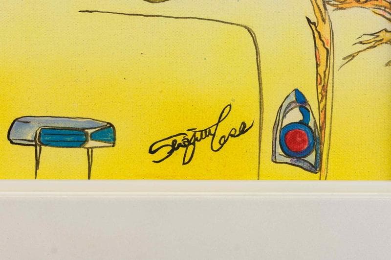 わたせせいぞう アクリル 肉筆『ドライブ風景』表と裏サイン F6号 額