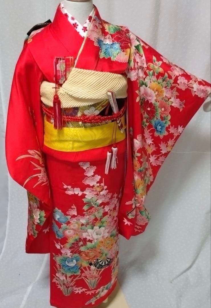 七五三　7歳　正絹着物　袋帯、長襦袢、小物セット