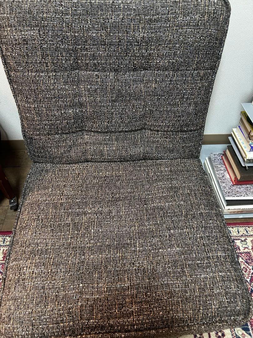 ブラウン ファブリック ソファ　ヴィンテージ　インダストリアル　ほぼ未使用