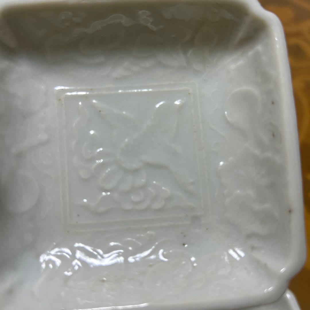 レア　珉平焼 民平焼　白磁　瑞雲文様 5枚セット　小皿　豆皿