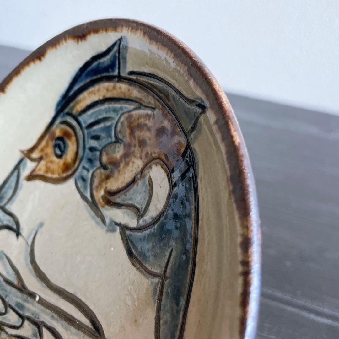 金城次郎 海老文 魚文5寸皿 壺屋焼 やちむん 沖縄 民藝