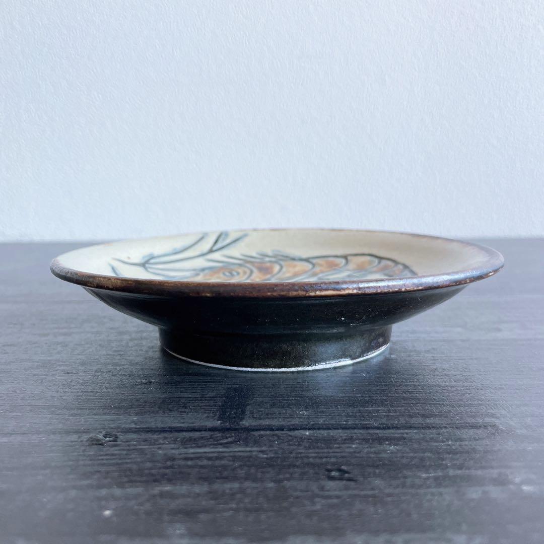 金城次郎 海老文 魚文5寸皿 壺屋焼 やちむん 沖縄 民藝