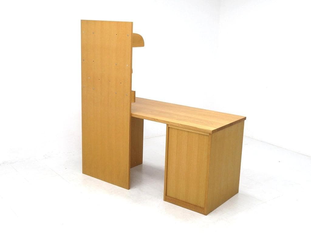 展示品　飛騨産業　キツツキ　オーク材　無垢材　デスク　書斎机　勉強机　収納付き