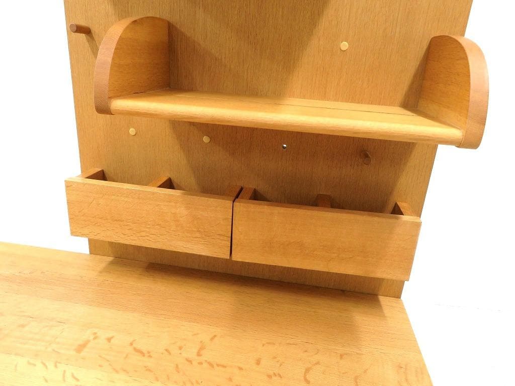 展示品　飛騨産業　キツツキ　オーク材　無垢材　デスク　書斎机　勉強机　収納付き