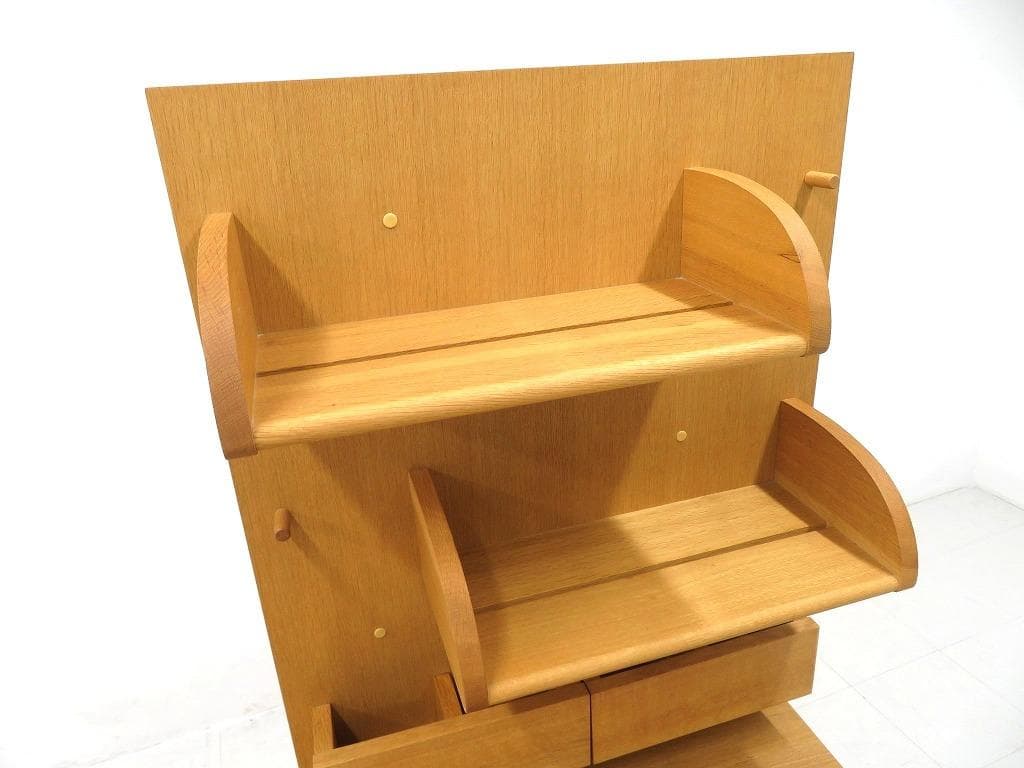 展示品　飛騨産業　キツツキ　オーク材　無垢材　デスク　書斎机　勉強机　収納付き