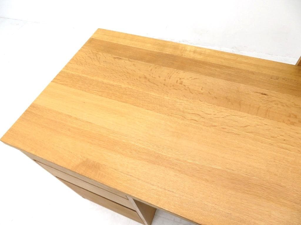 展示品　飛騨産業　キツツキ　オーク材　無垢材　デスク　書斎机　勉強机　収納付き