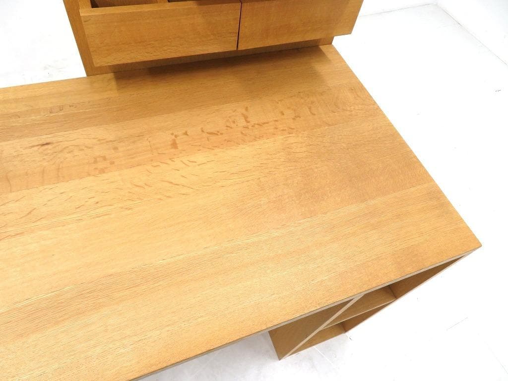 展示品　飛騨産業　キツツキ　オーク材　無垢材　デスク　書斎机　勉強机　収納付き