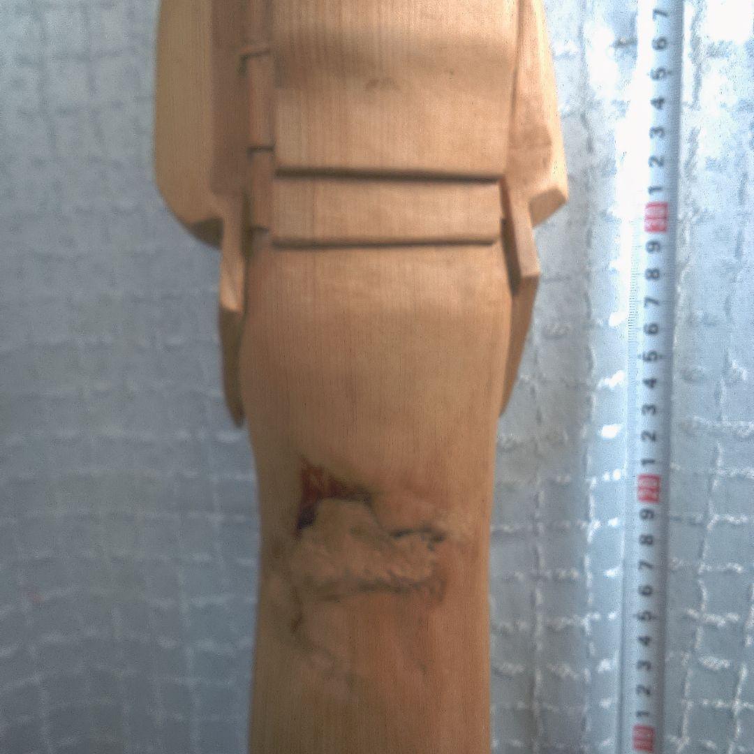 骨董２ 木製 日本人形 着物 約40cm