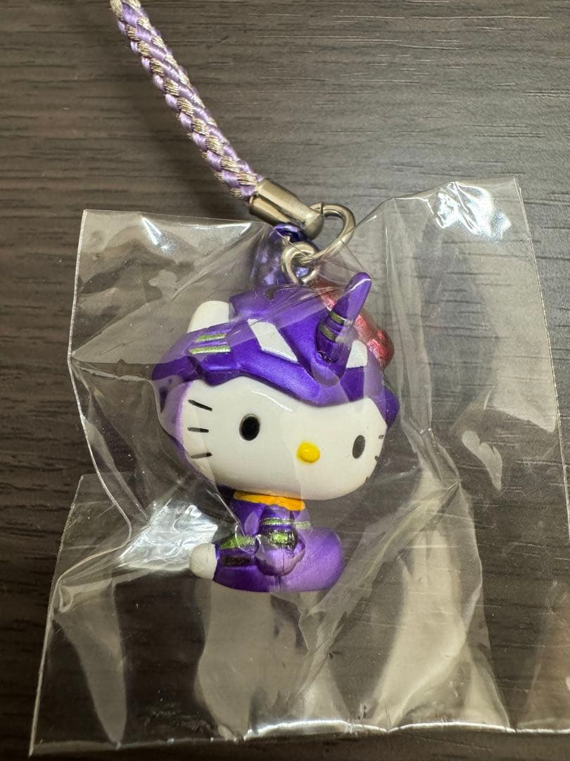 未使用】ハローキティ 根付 エヴァンゲリオン 初号機 ストラップ