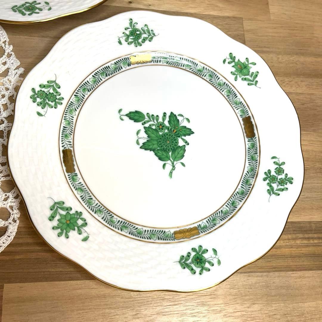 ⭐️ヘレンド⭐️デザートプレート アポニーグリーン 19cm ４枚セット