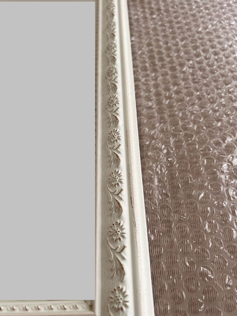 アンティークミラー　　壁掛け鏡　姿見鏡　ホワイトアンティーク